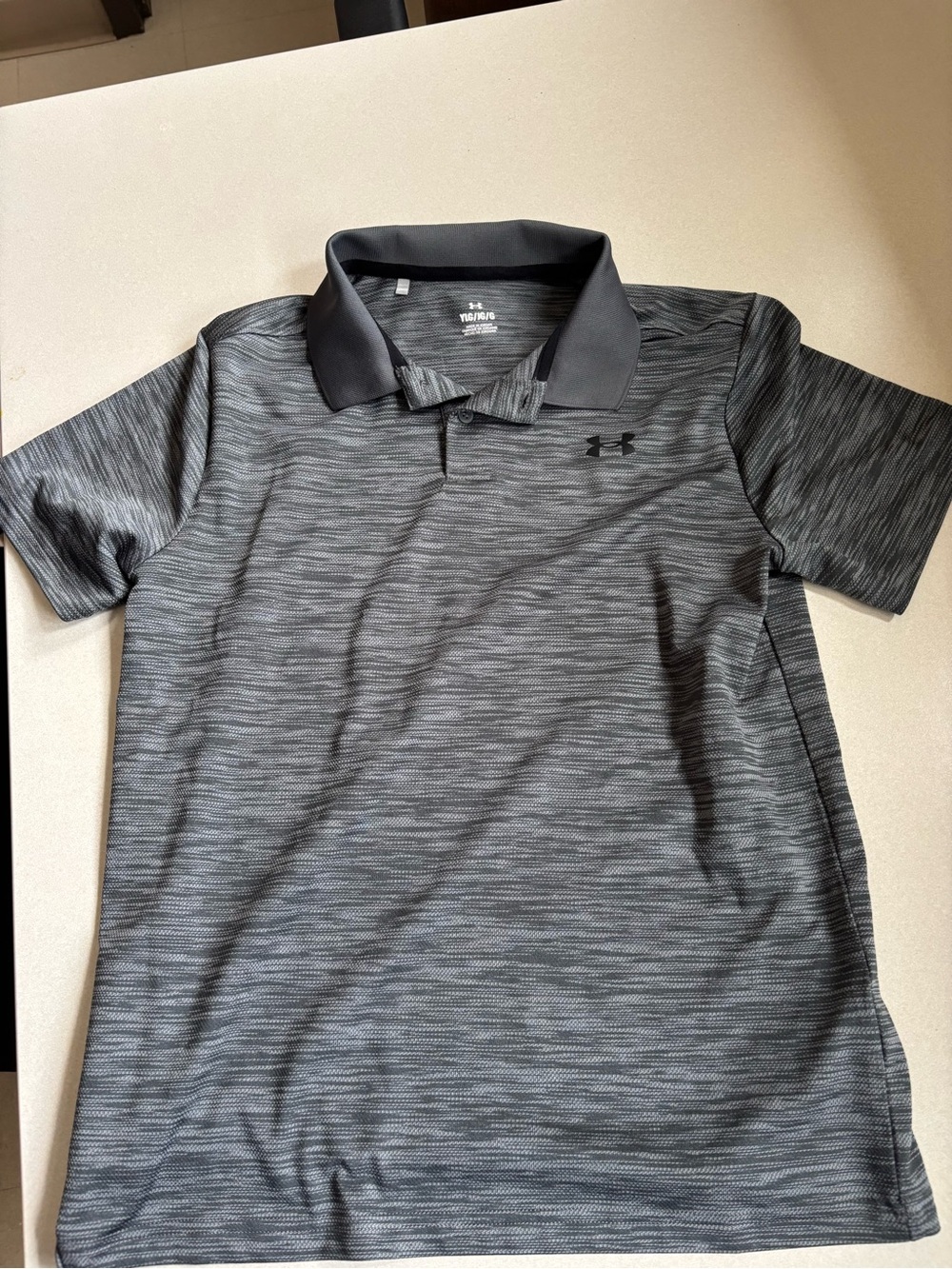 Under Armour Men's Black & Gray Heathered Polo